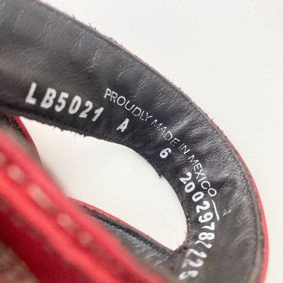 Lane Boots LEXINGTON Womens Red Wedges 6 Western Sandals Cowgirl Wooden Heels - Picture 9 of 11